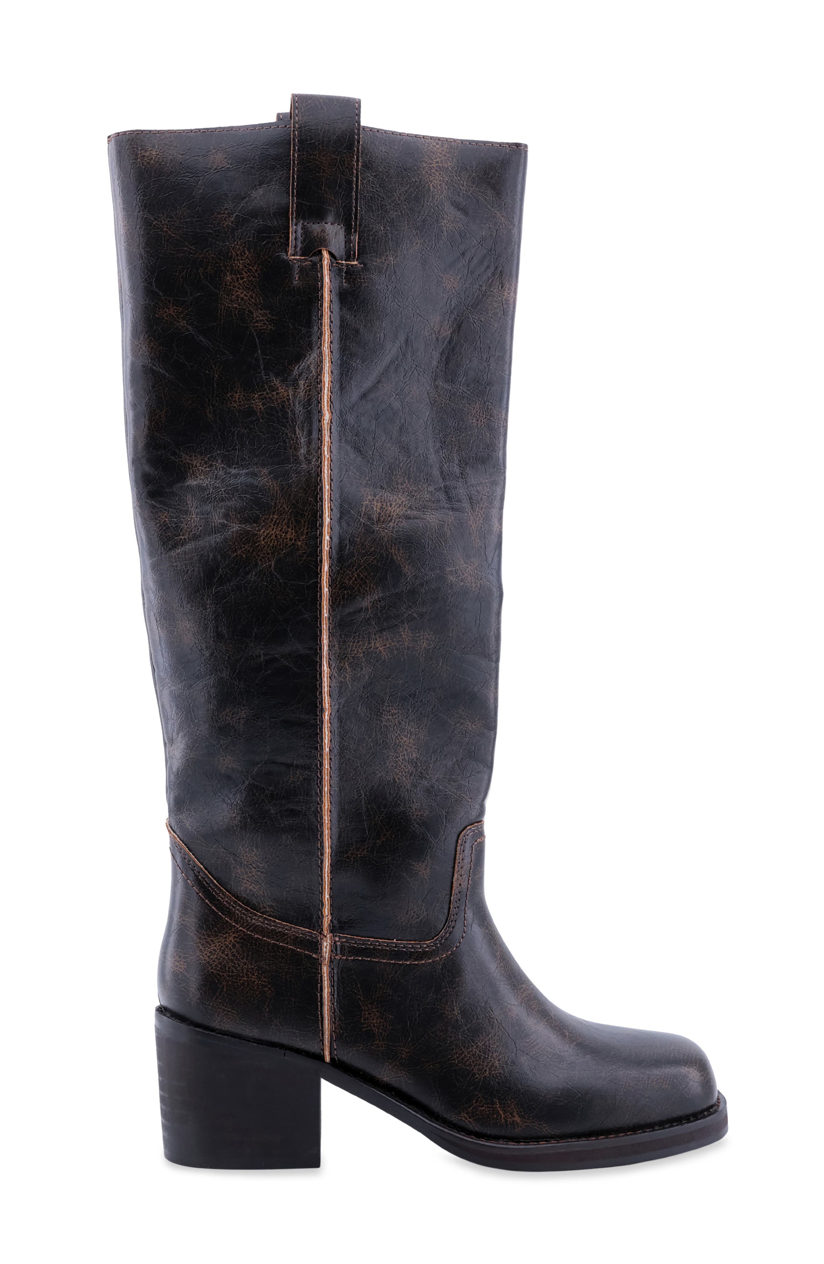 Zadie Faux Leather Knee High Boot, Alternate, color, BROWN
