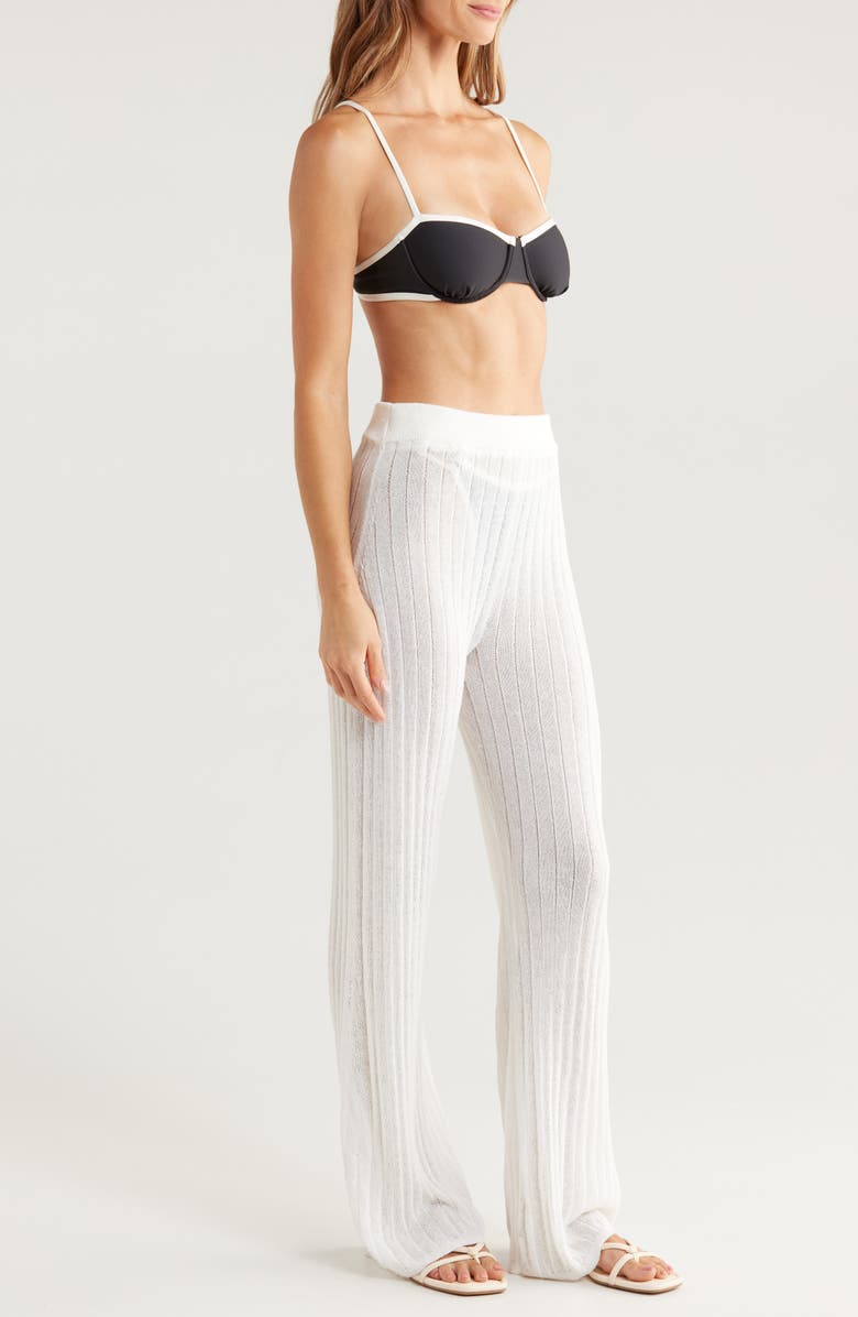 Solid & Striped The Faye Rib Cover-Up Pants, Alternate, color, Brule