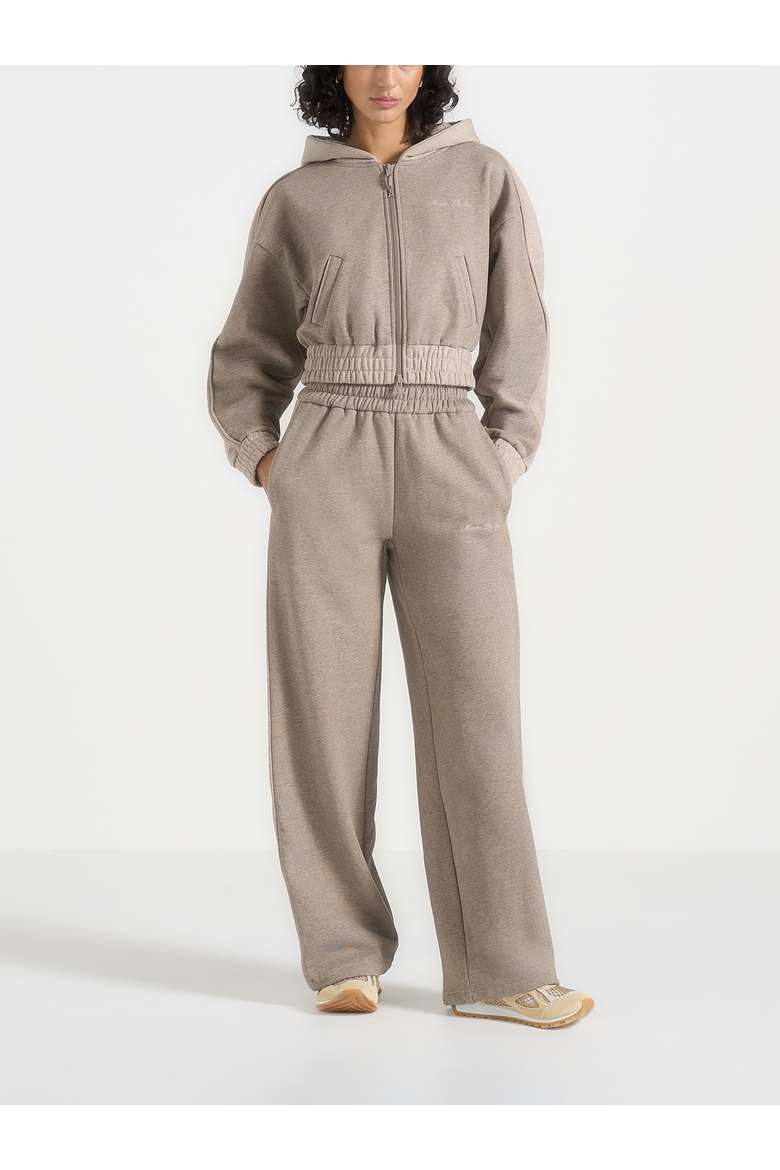 Rayna Two-Tone Relaxed Zip Through Hoodie, Main, color, Beige