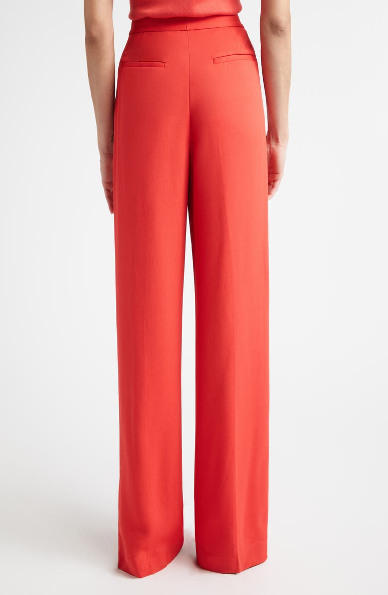 ST. JOHN Stretch Crepe Pants, Alternate, color, Deep Coral