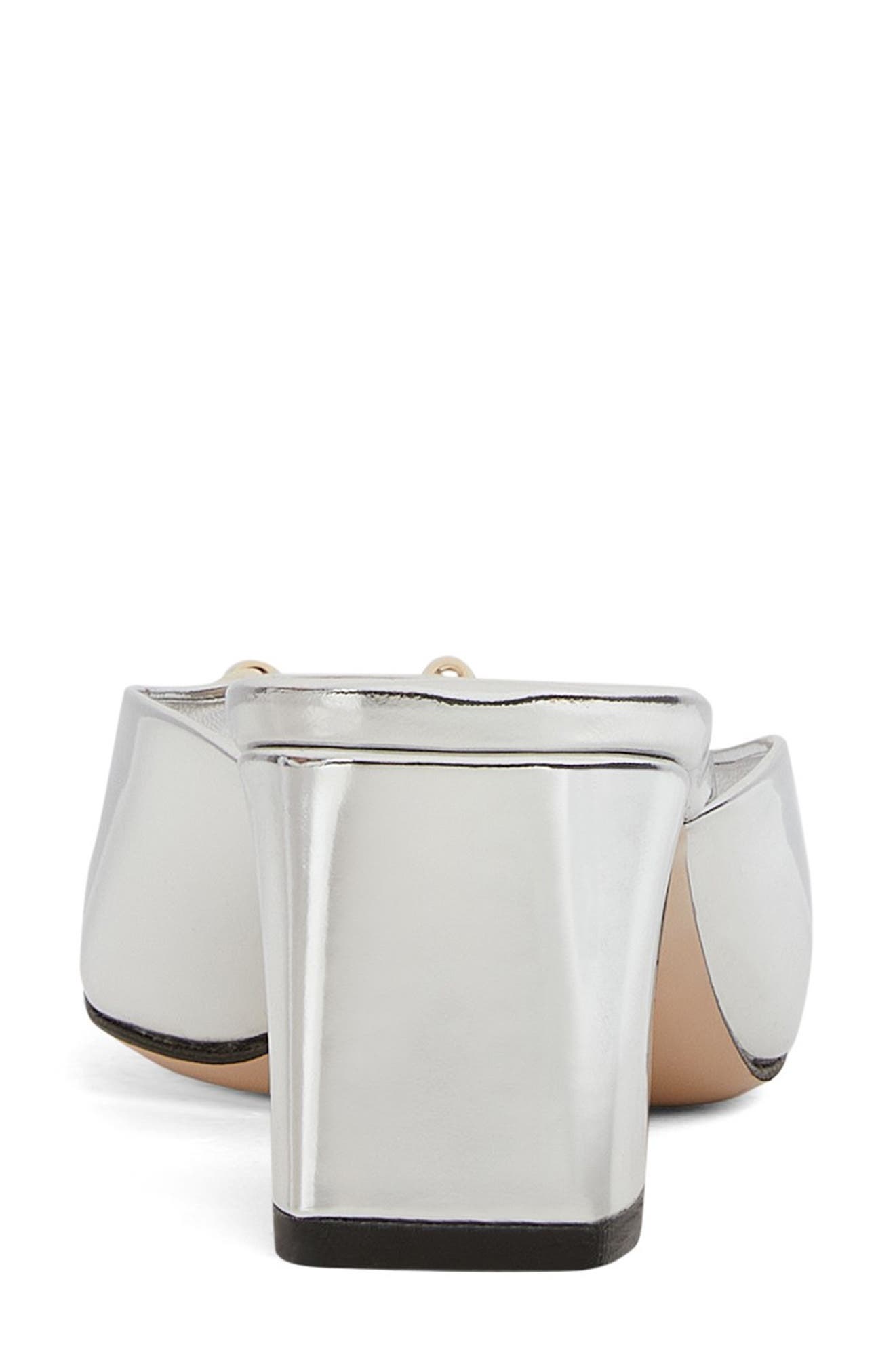 Gucci Horsebit Metallic Slide Sandal, Alternate, color, Silver