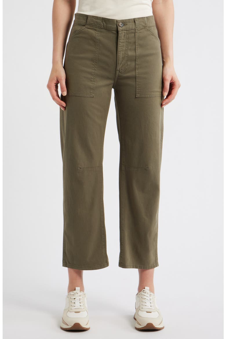 Darted Barrel Leg Pants, Main, color, FADED IVY