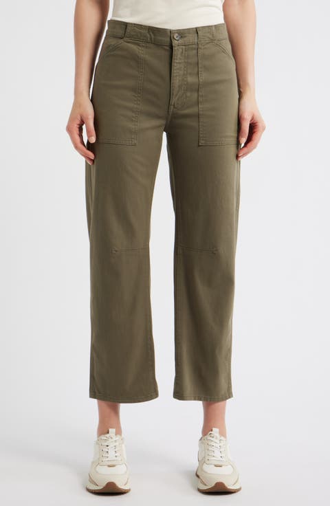 Darted Barrel Leg Pants