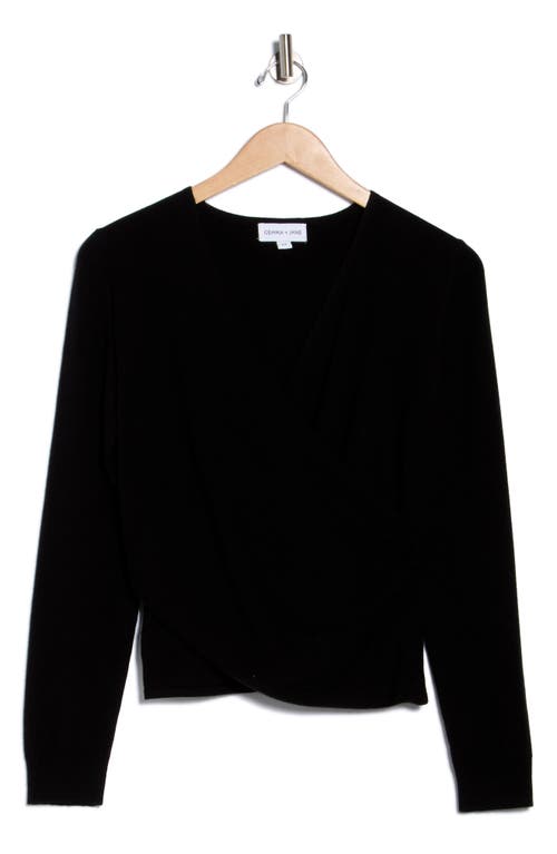 Gemma + Jane Crossover Front Sweater In Black