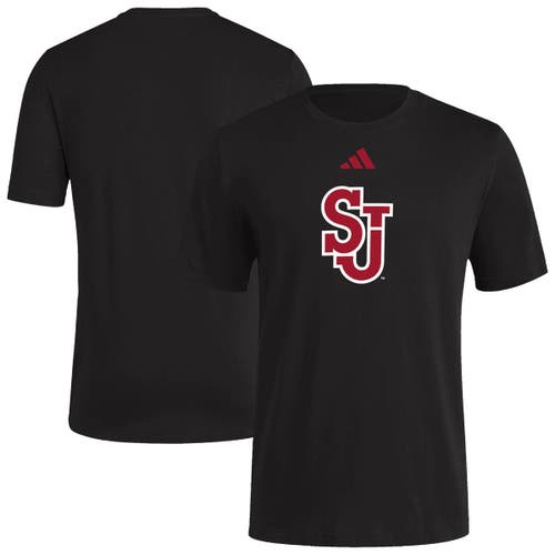 Adidas Originals Adidas Black St. John's Red Storm Logo T-shirt
