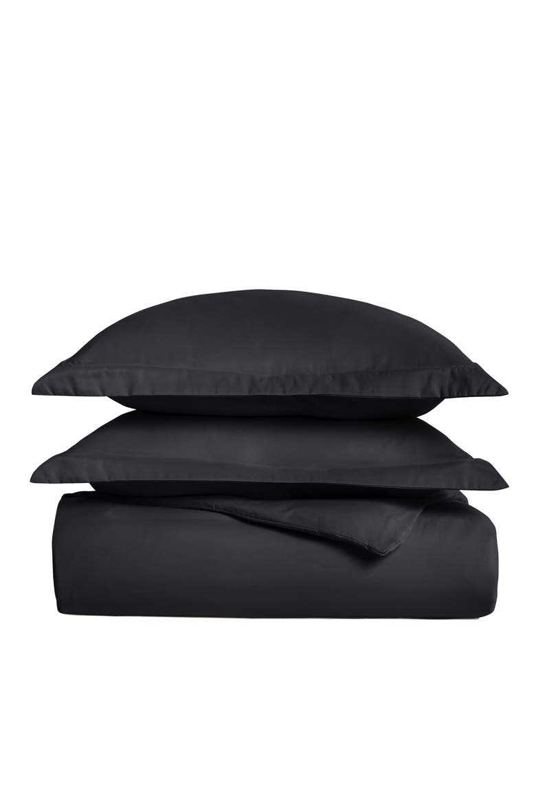 Solid Duvet Cover & Sham Set, Main, color, BLACK