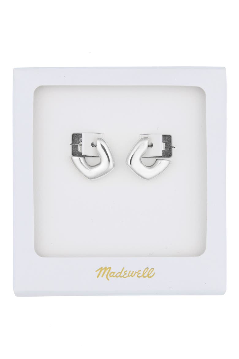Sculptural Huggie Hoop Earrings, Alternate, color, LIGHT SILVER OX