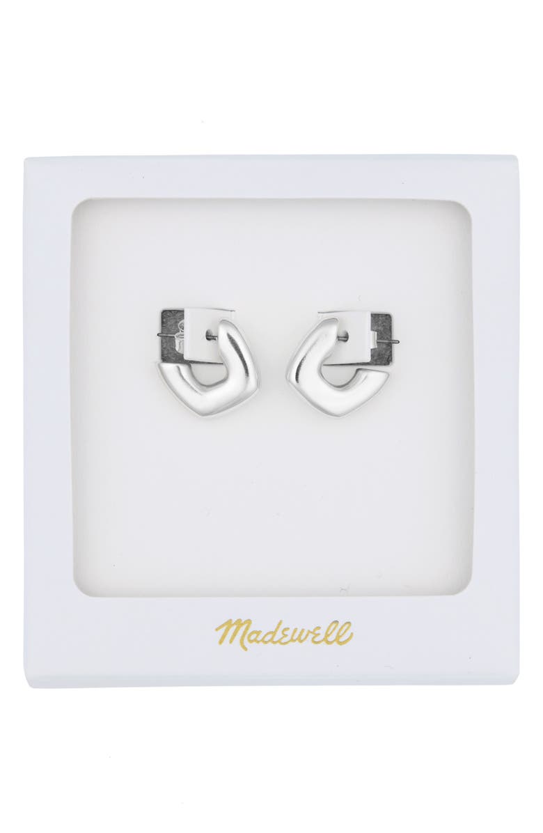 Madewell Sculptural Huggie Hoop Earrings, Alternate, color, Light Silver Ox
