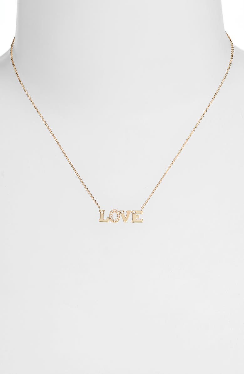 Anzie Love Letter Love Diamond Necklace, Alternate, color, 