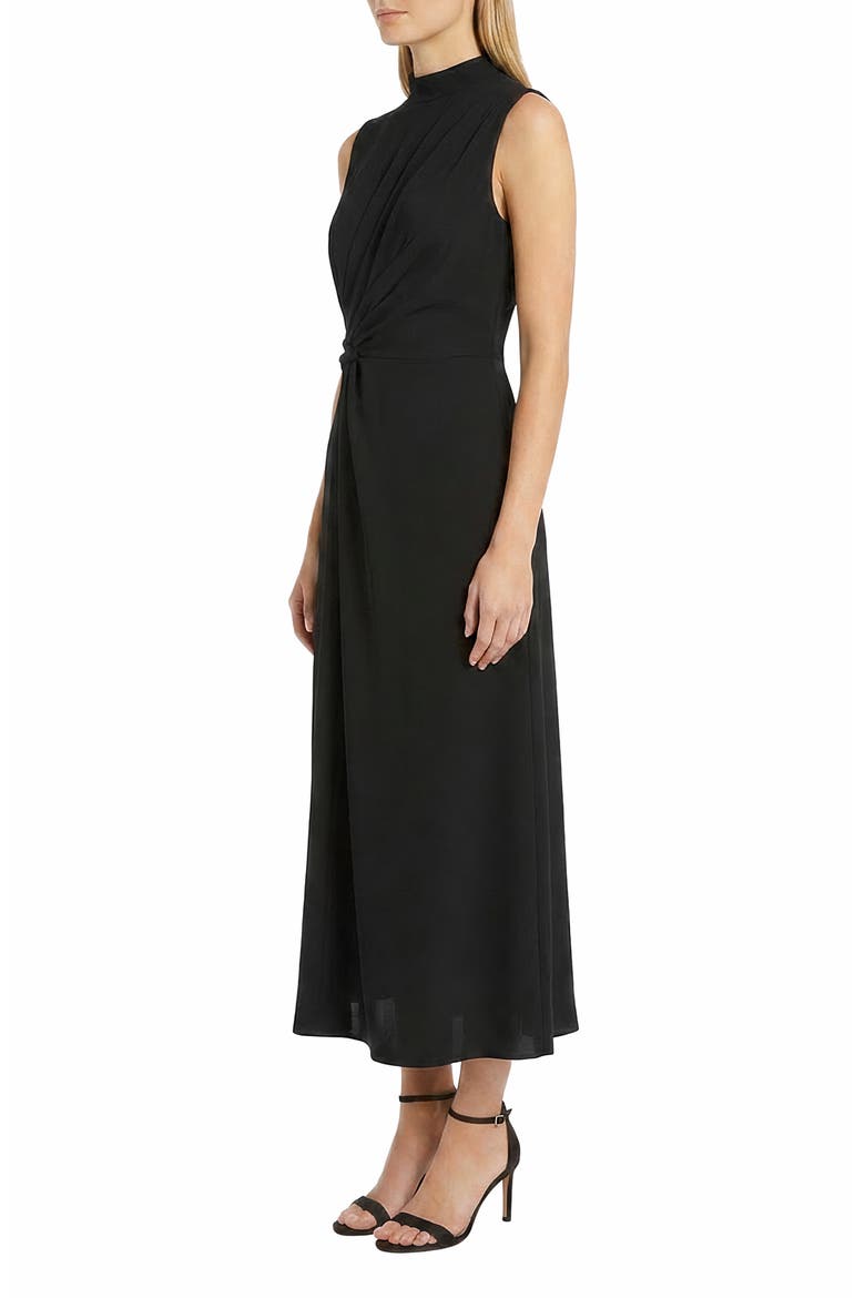 Pleated Sleeveless A-Line Dress, Alternate, color, BLACK