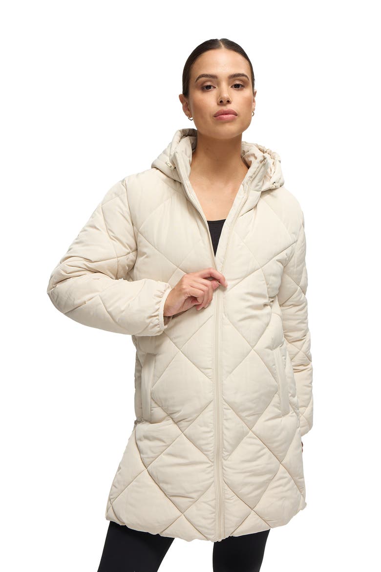 Longline Puffer with Insert, Alternate, color, Stone