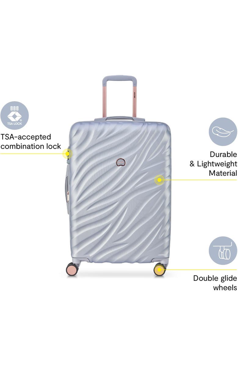 Delsey Paris Delsey Alexis Lightweight Luggage Checked Medium, Alternate, color, Platinum/Rose Gold