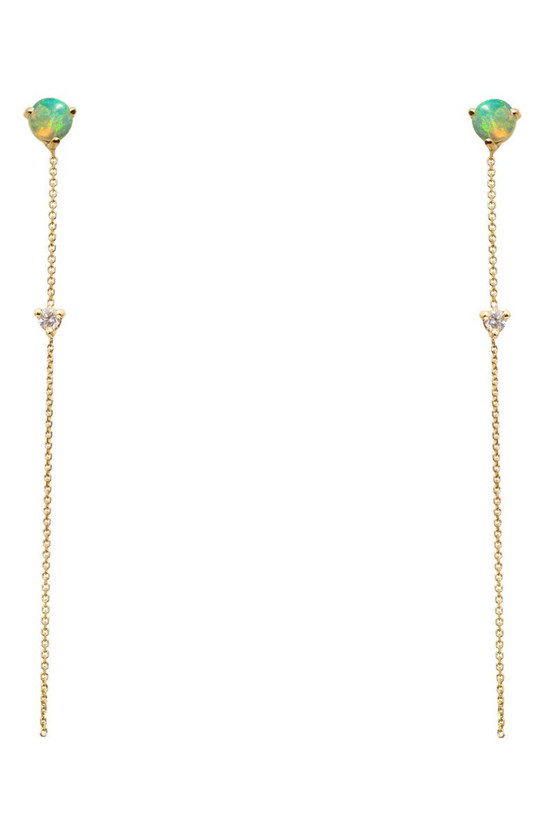 Wwake Opal & Diamond Linear Chain Earrings, Main, color, 