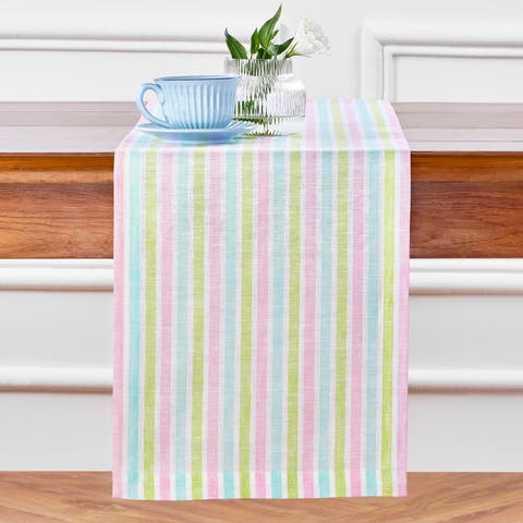 Linen Table Runner - Palm Beach Stripe