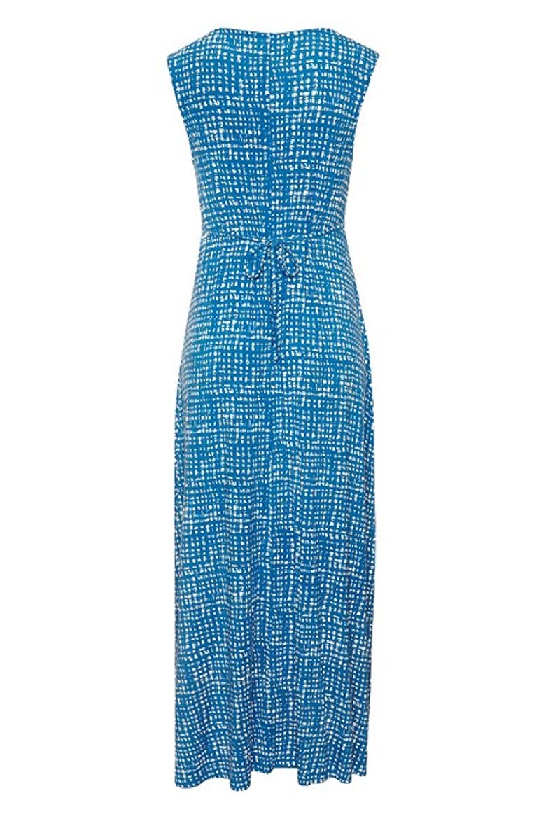 Women's Print V-Neck Maxi Dress, Alternate, color, Blue-Printed