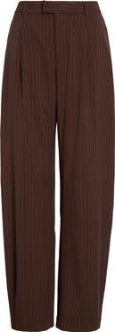 KITTENISH Barrel Pinstripe High Waist Trousers