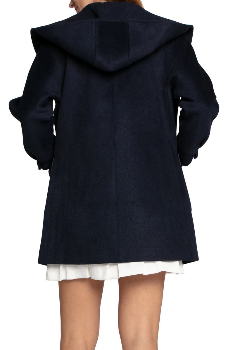 Belle & Bloom Next To You Coat with Rib Knit Bib, Alternate, color, Navy