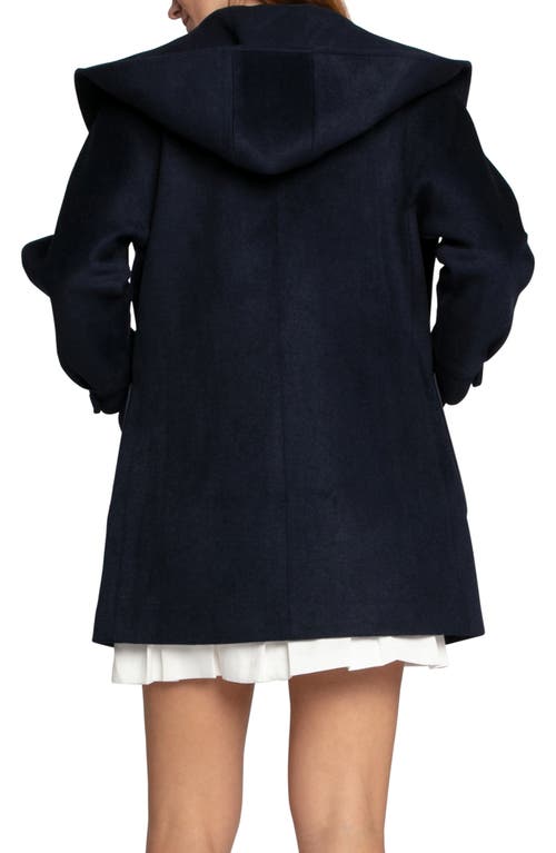 Belle & Bloom Next To You Coat With Rib Knit Bib In Blue