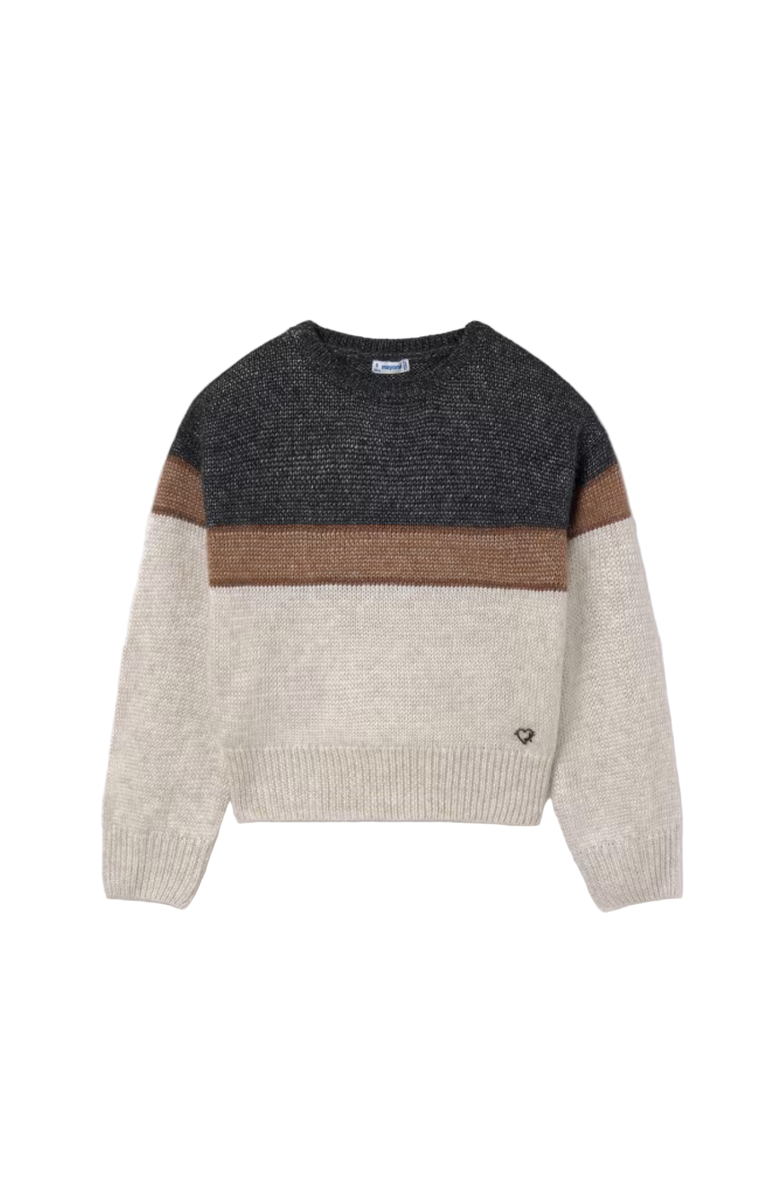 Mayoral Color Block Sweater, Main, color, Beige
