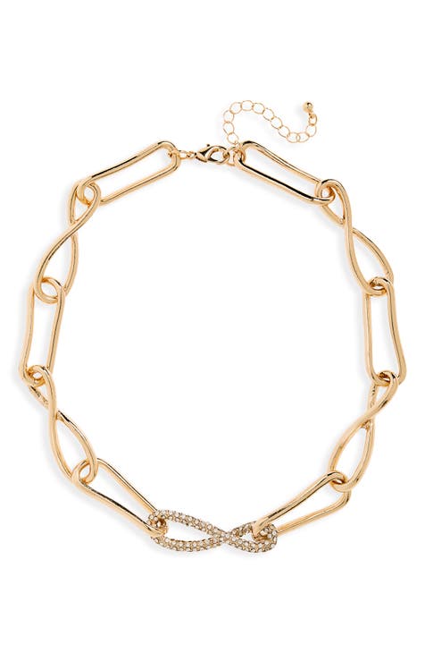 Pavé Crystal Chain Necklace