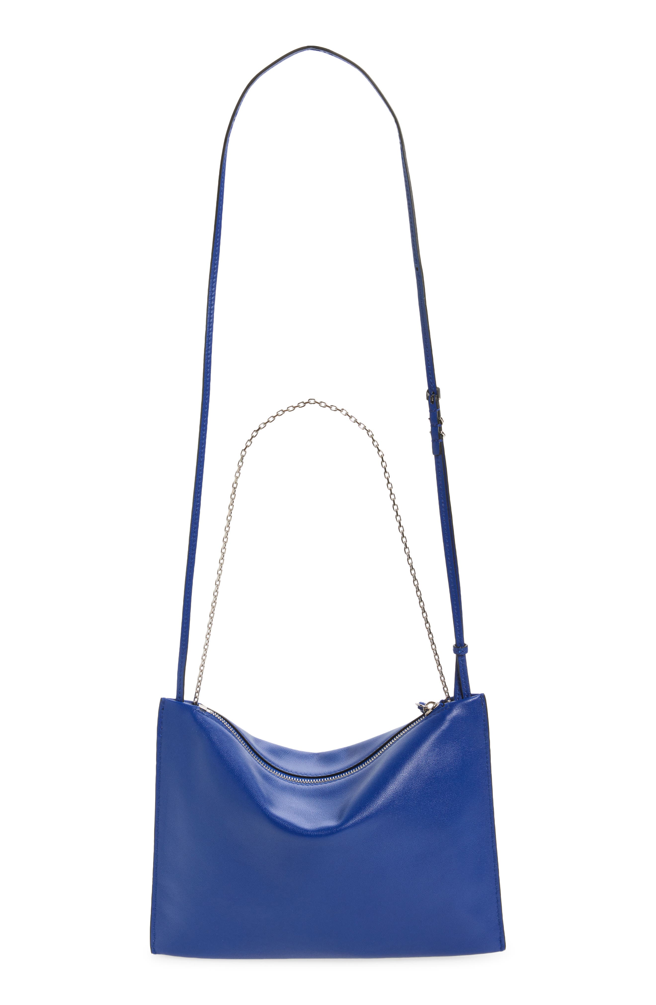 Voyou Shiny Leather Pouch Shoulder Bag, Alternate, color, BLUE