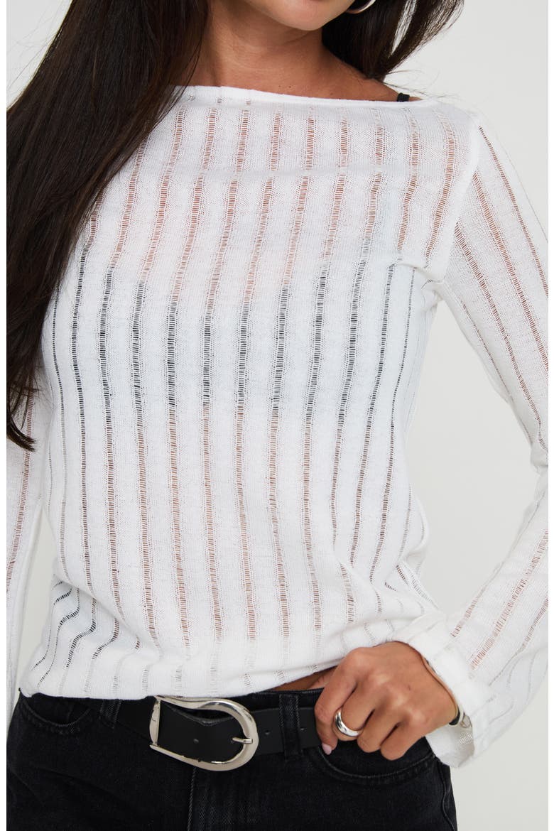 Tuppence Open Stitch Sweater, Alternate, color, WHITE