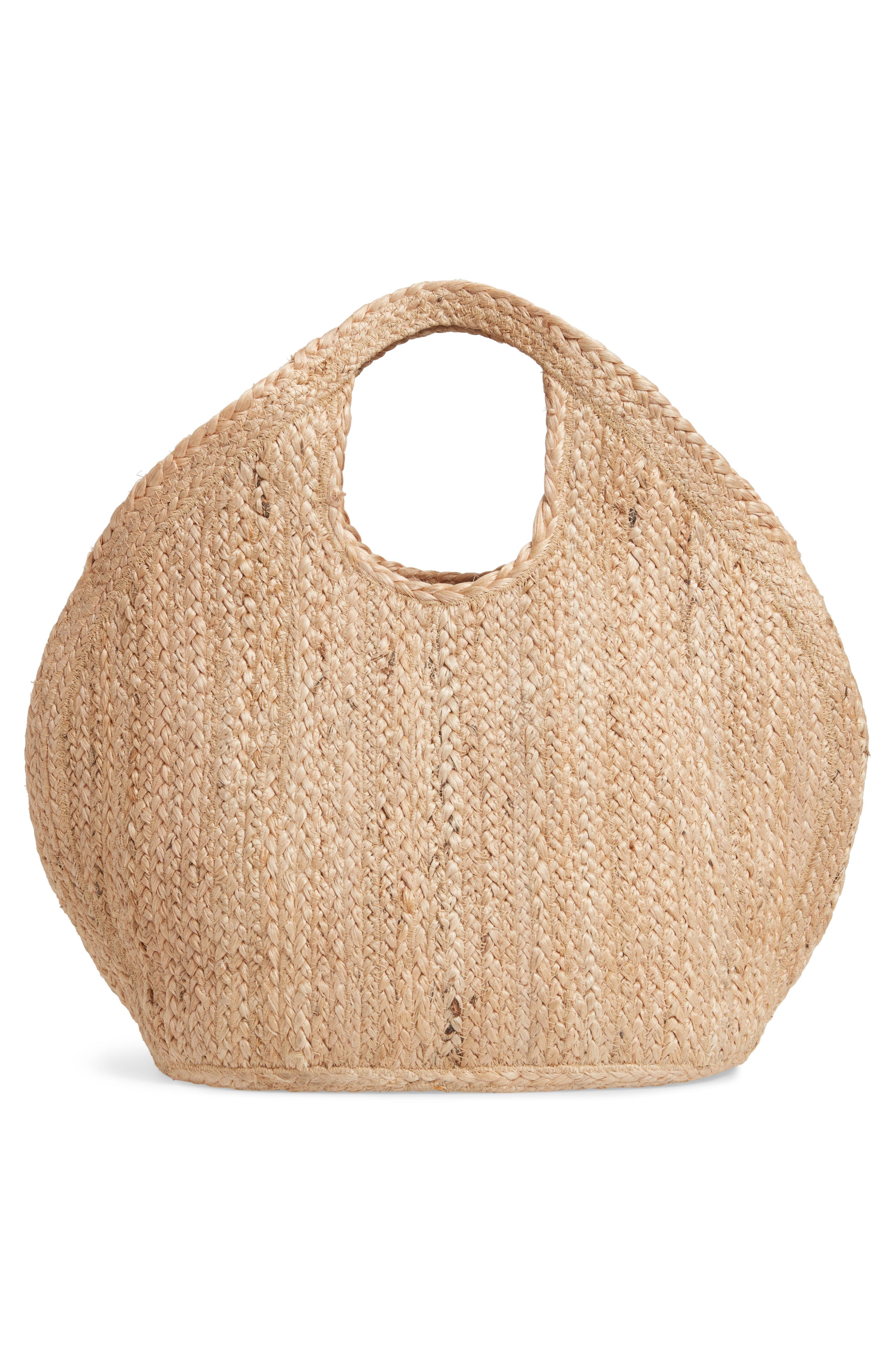 Out of Office Embroidered Jute Tote, Alternate, color, NATURAL