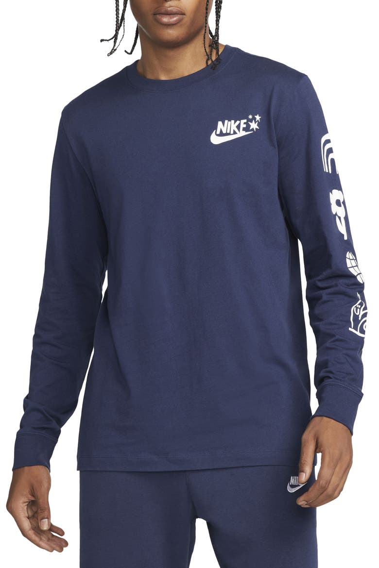 Have a Nike Day Long Sleeve Graphic Tee, Main, color, MIDNIGHT NAVY