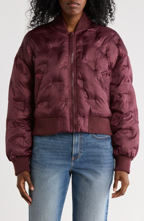 Embossed Quilted Bomber Jacket