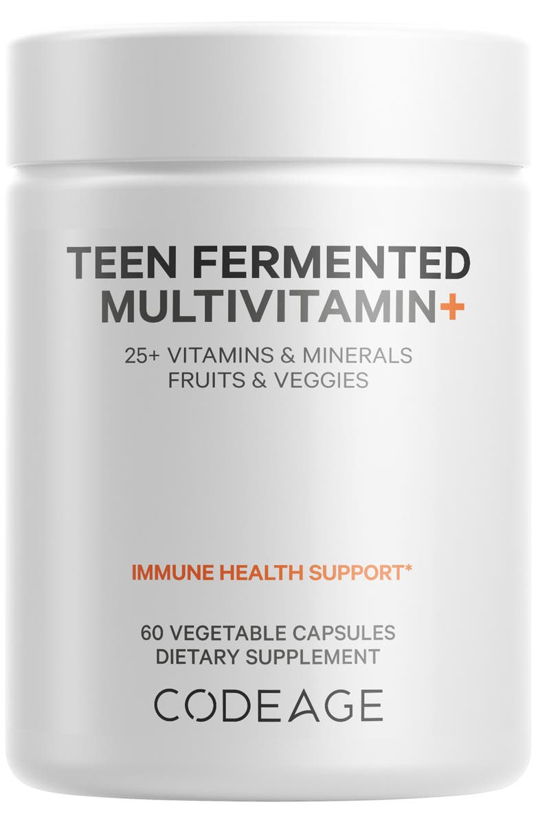 Codeage Daily Teen Multivitamins + Minerals & Probiotics Supplement, Main, color, White