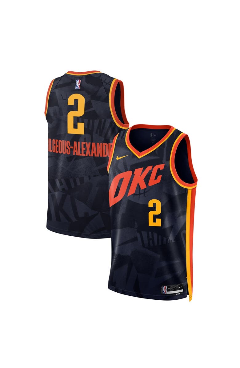 Nike Unisex Nike Shai Gilgeous-Alexander Navy Oklahoma City Thunder 2023/24 Swingman Jersey - City Edition, Main, color, 