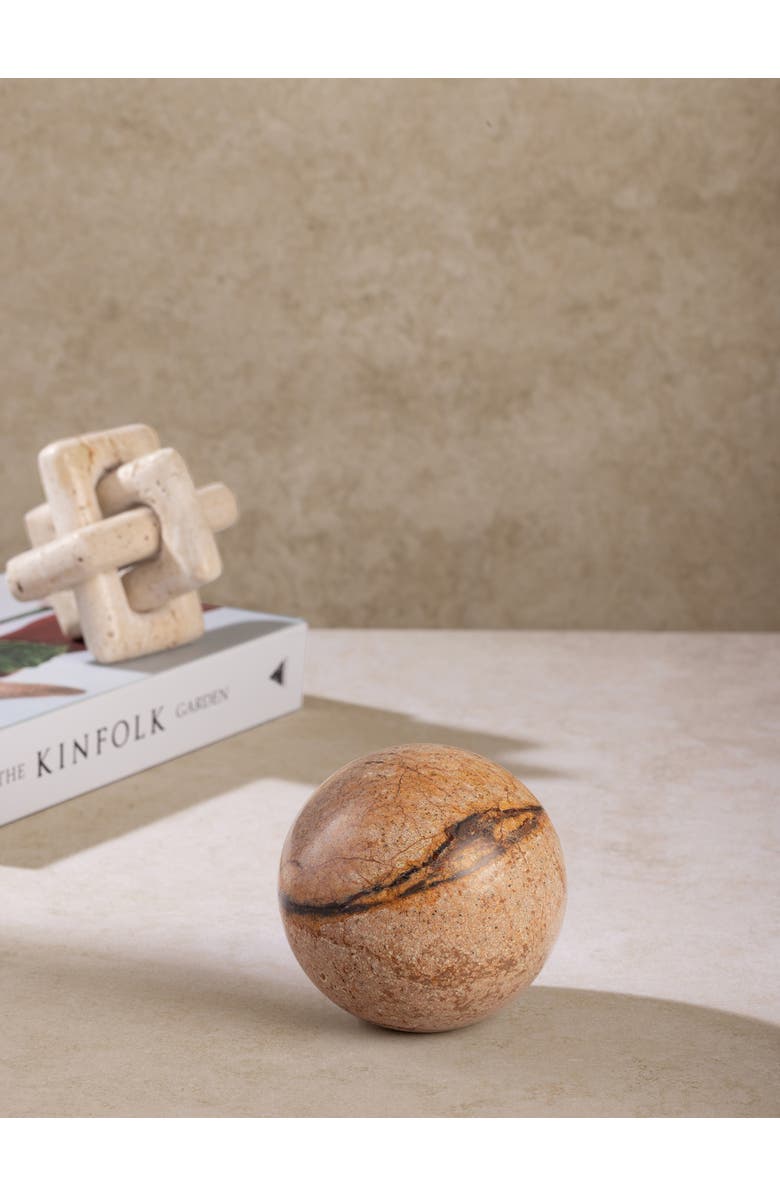 GAURI KOHLI Forest Marble Sphere Object, Alternate, color, Chestnut Brown