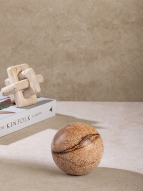 Gauri Kohli Forest Marble Sphere Object In Brown