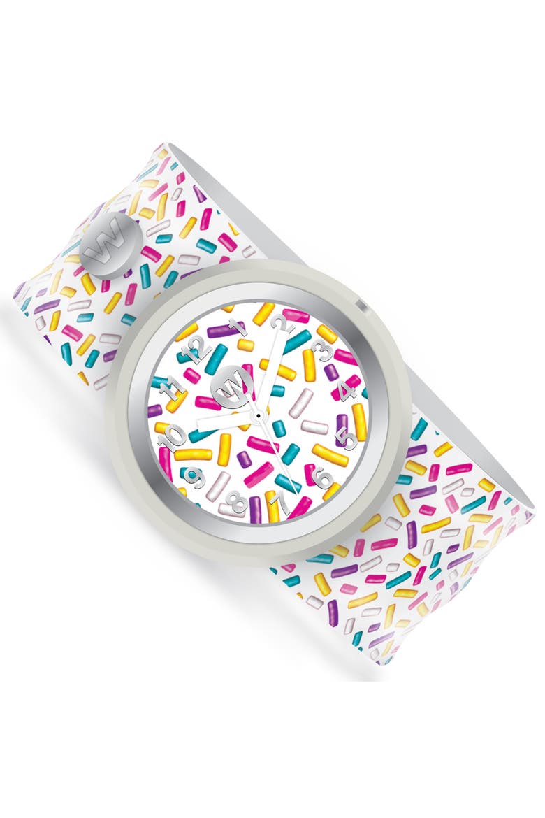 Slap Watch Sprinkles 9 Inch Silicone Slap Band, Main, color, Multicolored