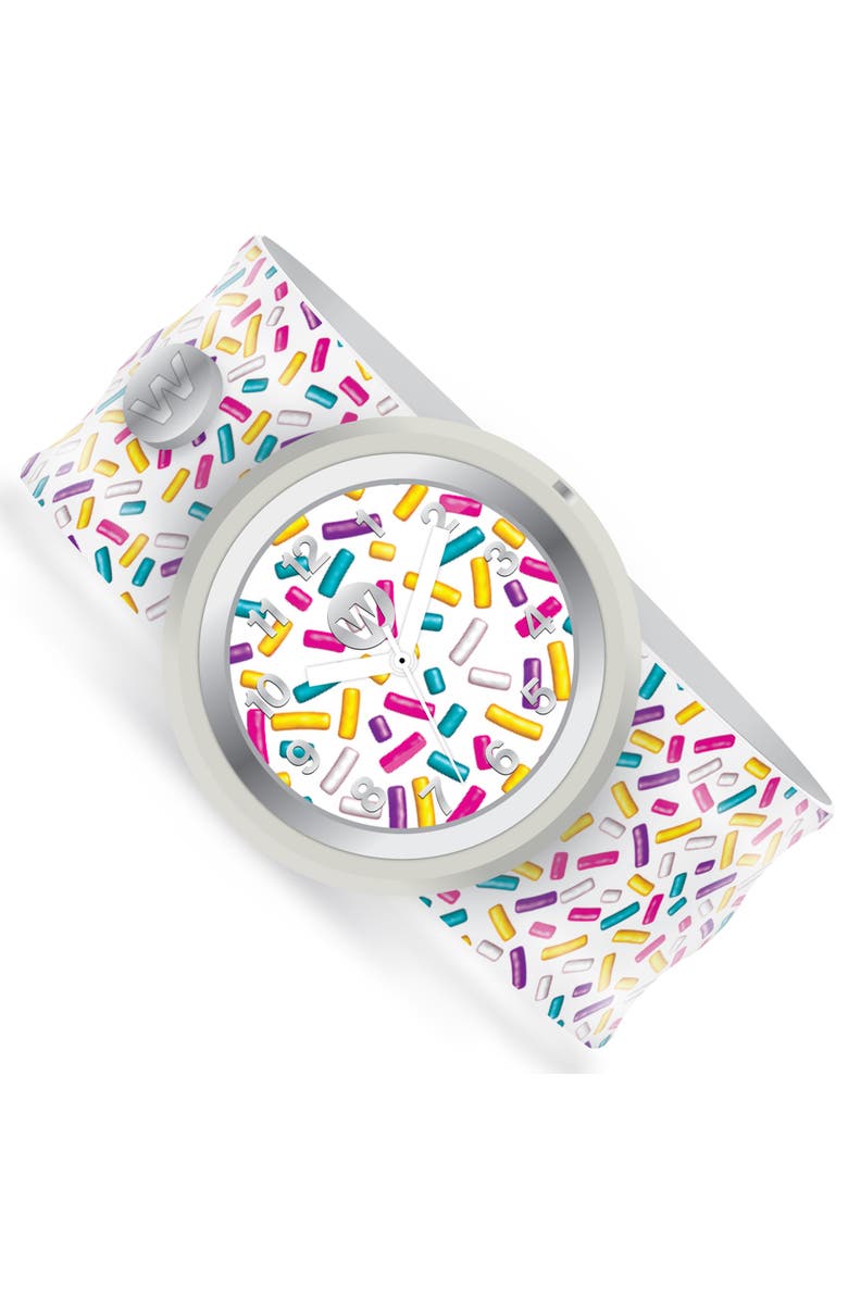 watchitude Slap Watch Sprinkles 9 Inch Silicone Slap Band, Main, color, Multicolored