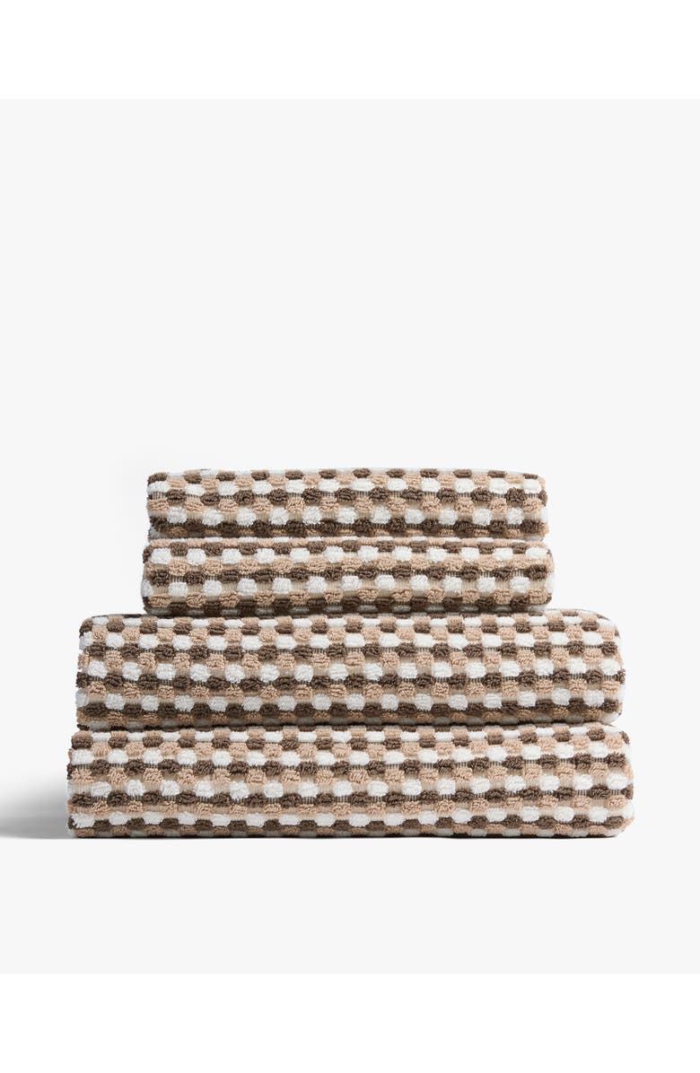 Parachute Mosaic Organic Cotton Towel, Alternate, color, Ash And Toast