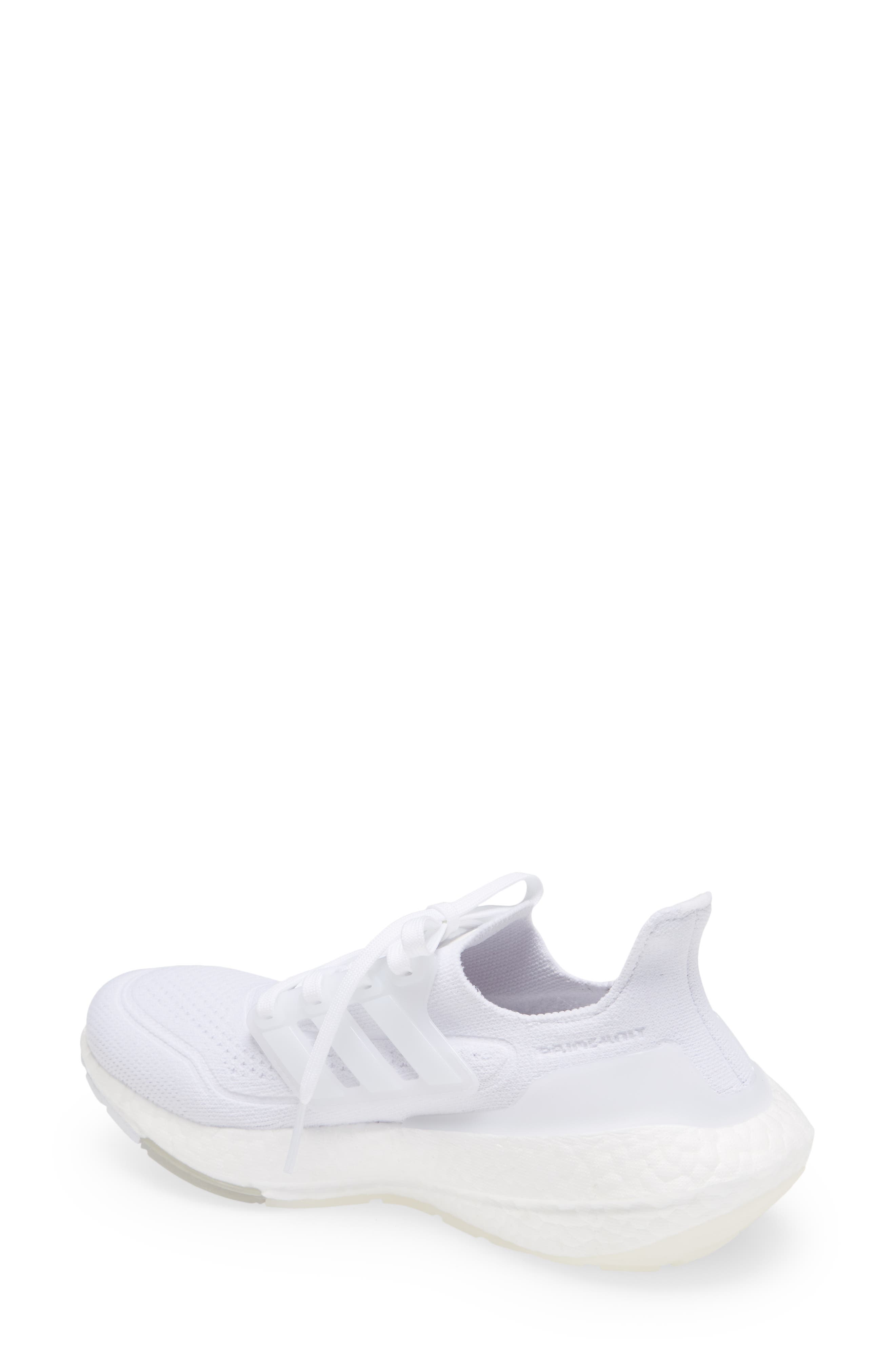 UltraBoost 21 Running Shoe, Alternate, color, WHITE/ WHITE/ GREY