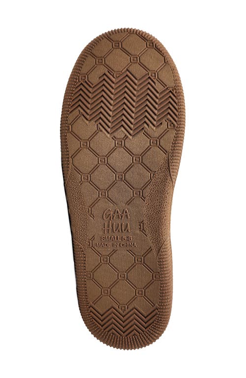 Gaahuu Double Stitched Faux Shearling Lined Slipper In Brown