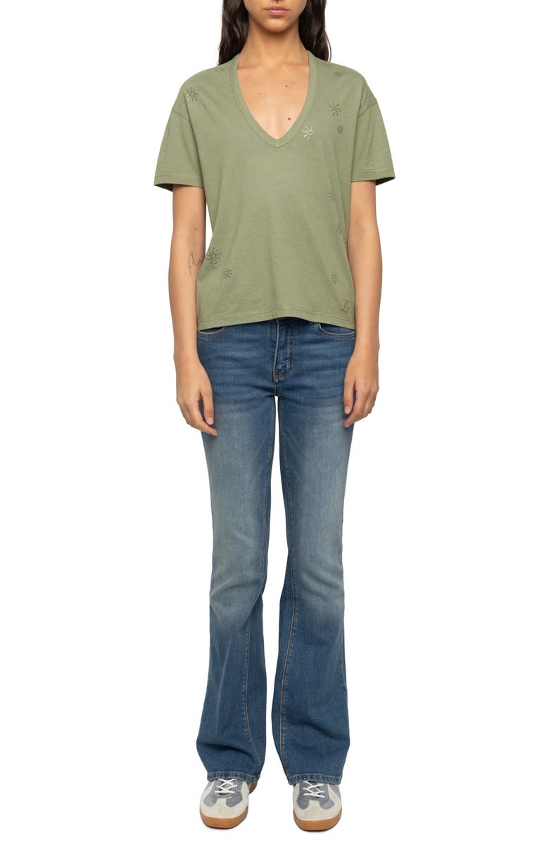 Zadig & Voltaire Marta Embellished Tee, Alternate, color, Tea