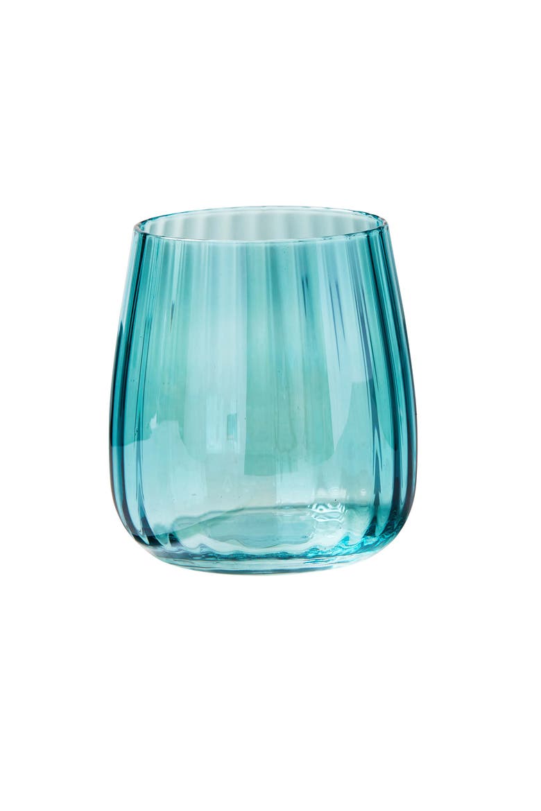 Chelsea Iridescent Stemless Wine Glass Aqua Blue Drinkware, Main, color, Blue