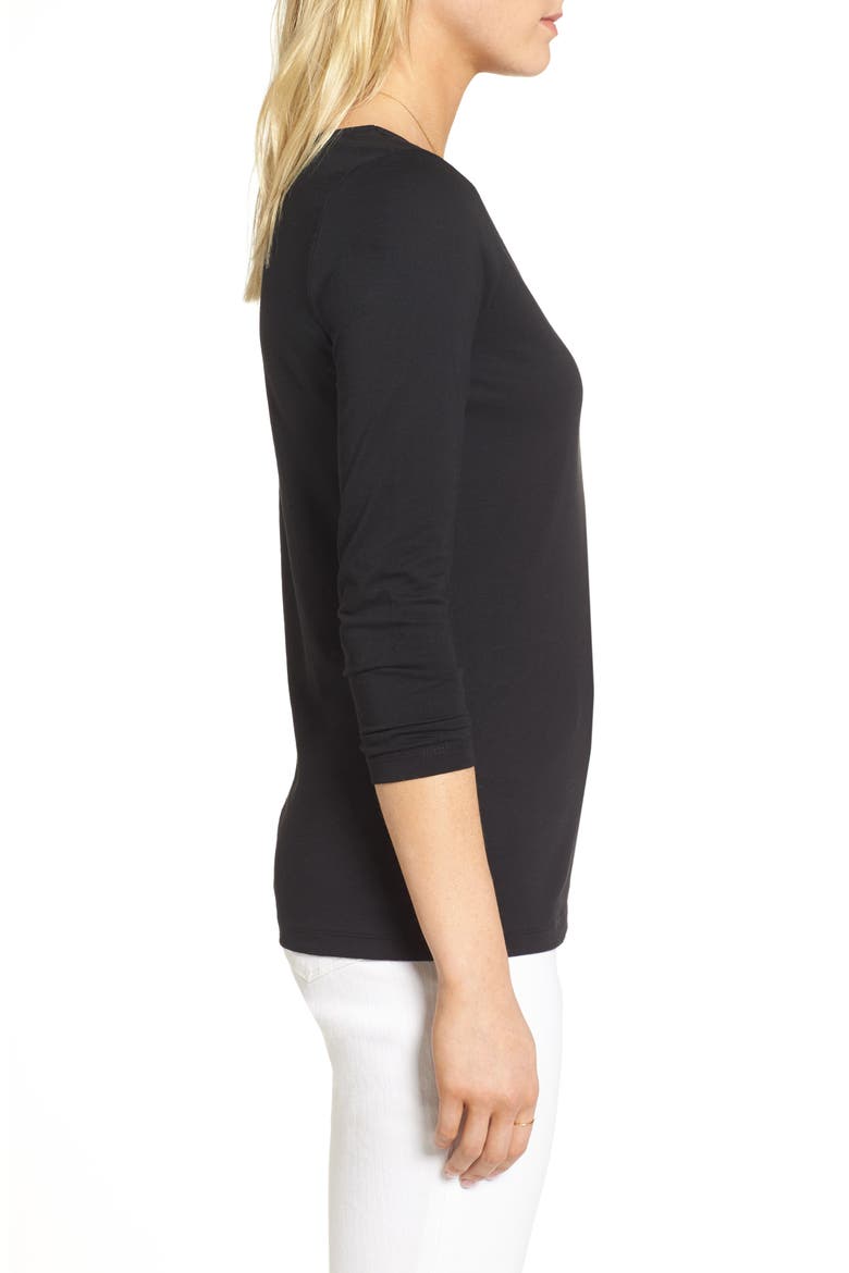 Bateau Neck Tee, Alternate, color, BLACK