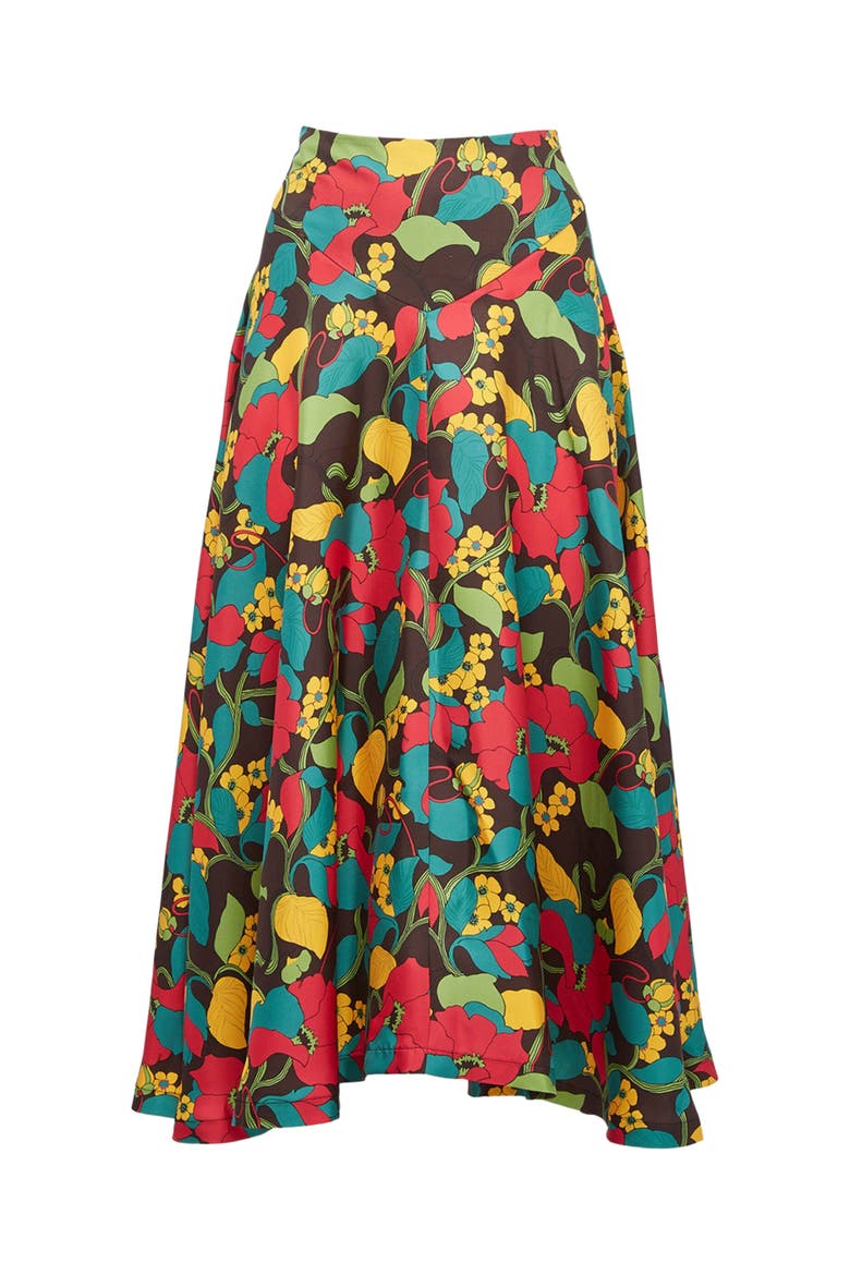 Milano Skirt Vines Brown, Alternate, color, Vines Brown
