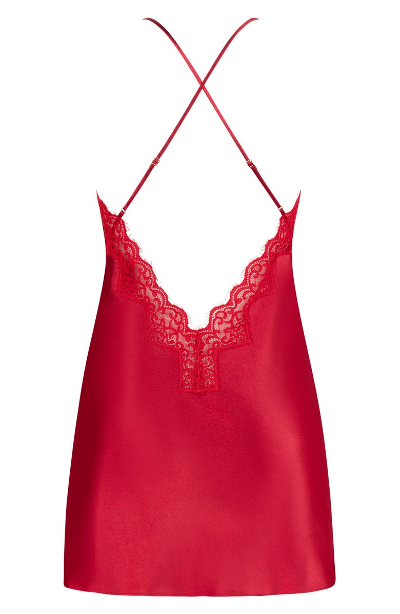 Hunkemöller Mya Lace Trim Satin Chemise, Alternate, color,