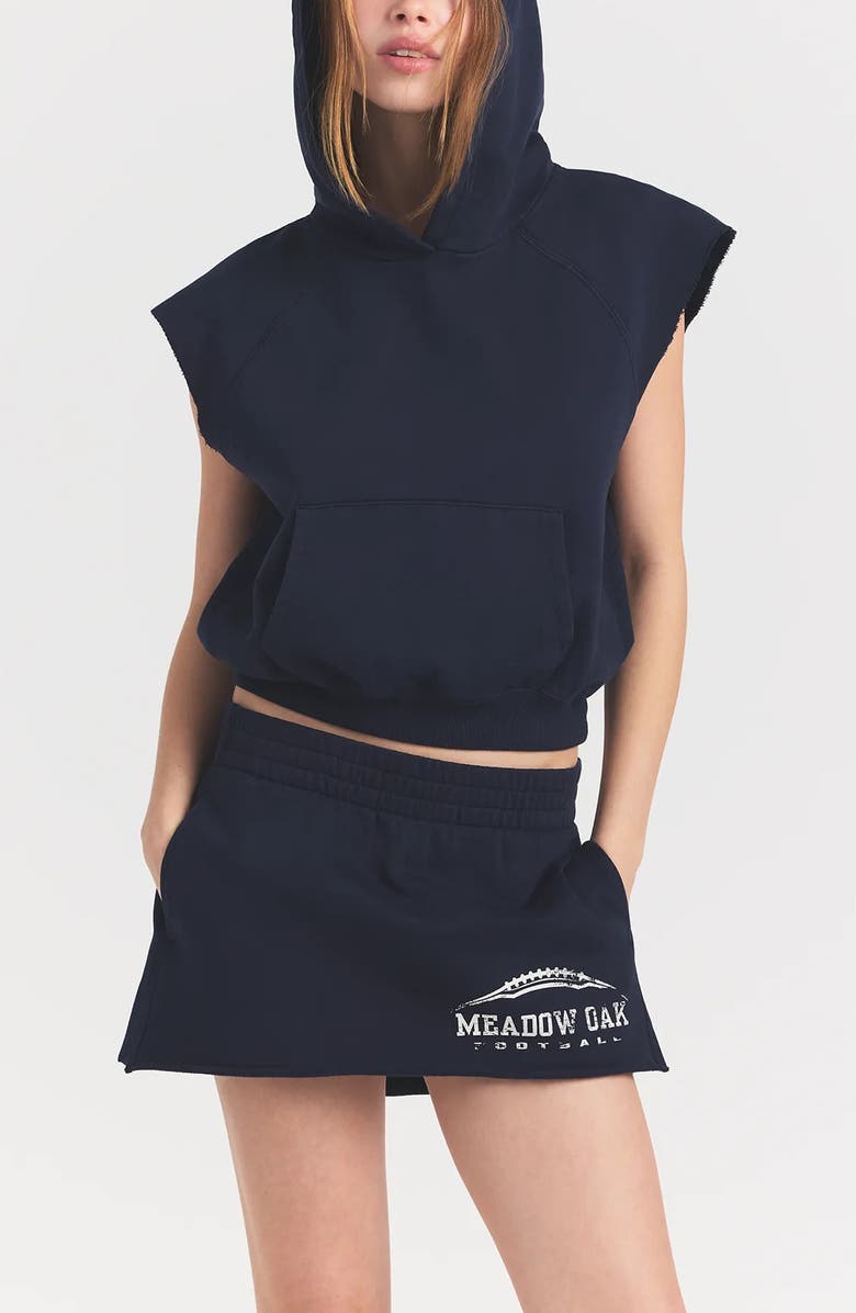 SKIMS Boyfriend Fleece Muscle Hoodie, Main, color, Navy