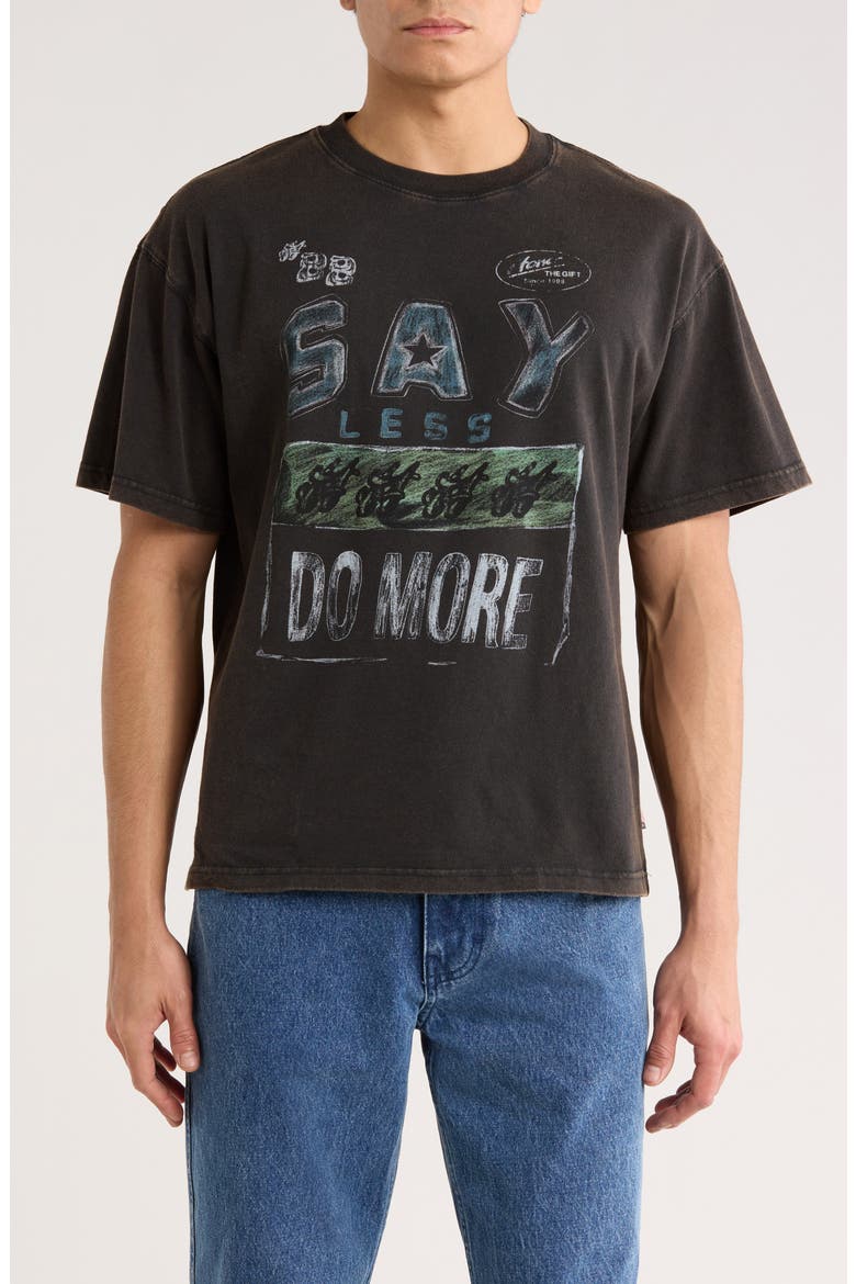 Say Less Do More Cotton Graphic T-Shirt, Main, color, BLACK