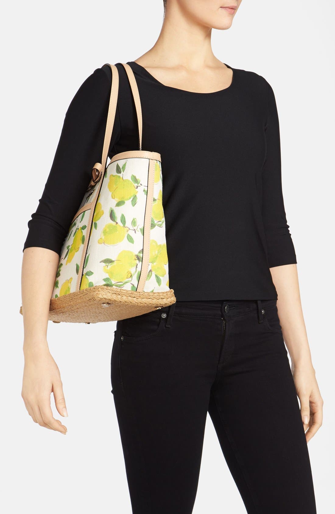 'capri espadrille - francis' tote, Alternate, color, PAINTERLY LEMONS