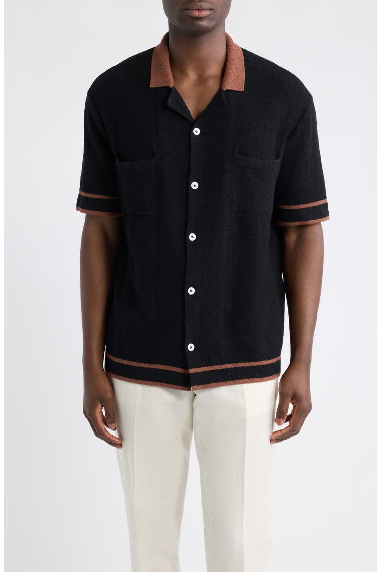 Armando Cotton Blend Knit Shirt, Main, color, BLACK-01