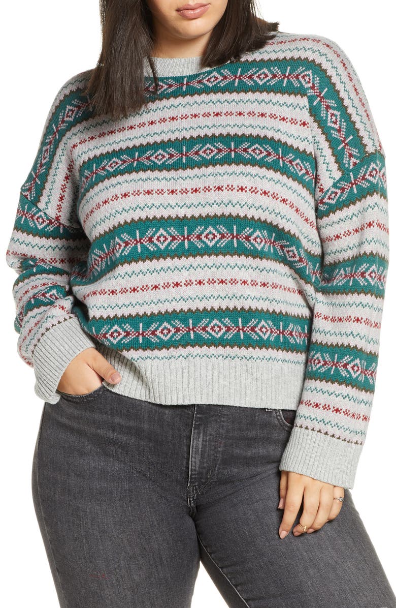 BP. Fair Isle Crewneck Sweater, Main, color, 