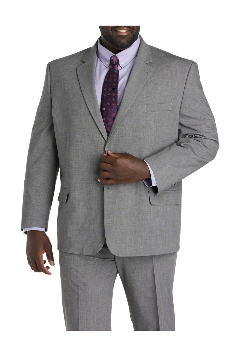 Oak Hill by DXL Big & Tall Jacket Relaxer Mini-Neat Suit Jacket, Main, color, Black