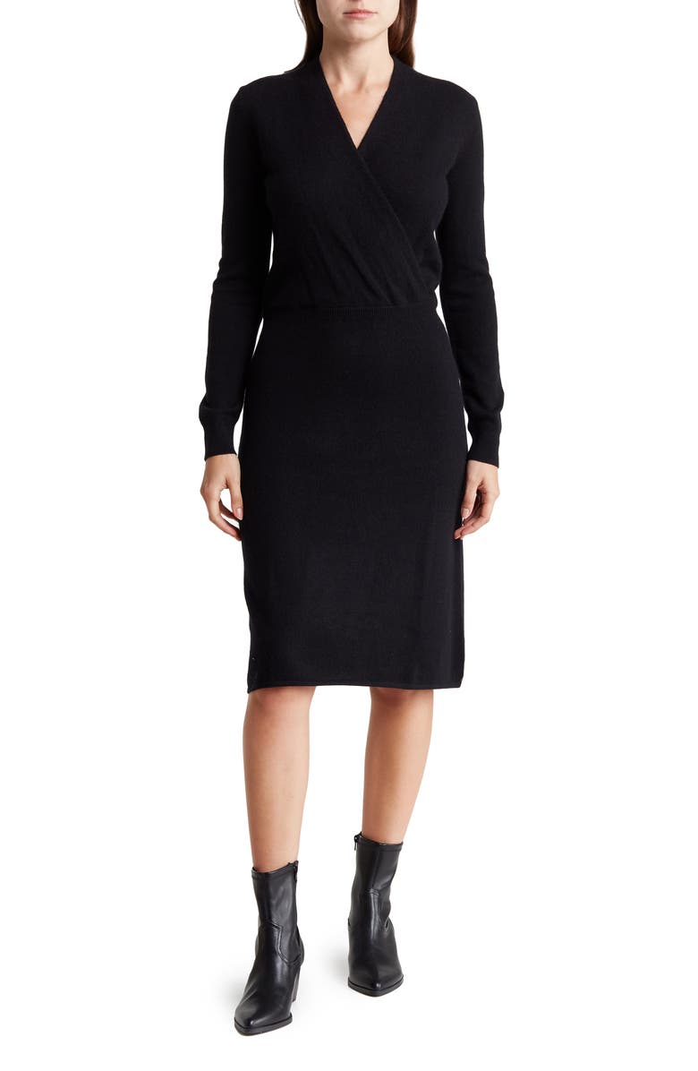 Sofia Cashmere Long Sleeve Cashmere Sweater Dress, Main, color, 